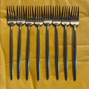 Cutipol Moon Matte Silver Stainless 7” salad dessert forks dinner Set of 8 VGUC